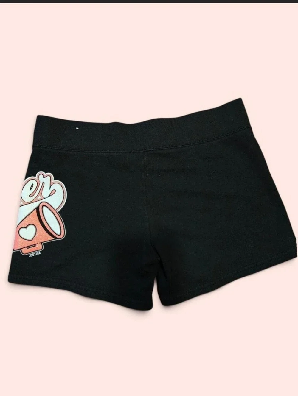 Justice black French terry drawstring shorts Size 16